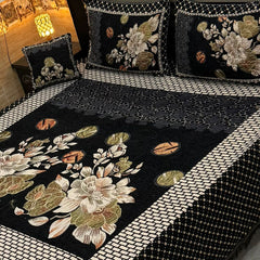Fancy Velvet Bed Sheet Set - 4 Pieces FVB 211
