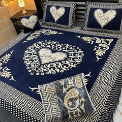 Fancy Velvet Bed Sheet Set - 4 Pieces FVB 236