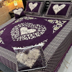 Fancy Velvet Bed Sheet Set - 4 Pieces FVB 237
