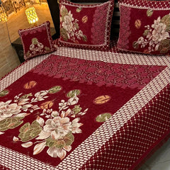 Fancy Velvet Bed Sheet Set - 4 Pieces FVB 212