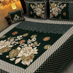 Fancy Velvet Bed Sheet Set - 4 Pieces FVB 213