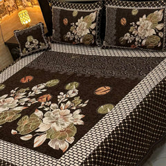 Fancy Velvet Bed Sheet Set - 4 Pieces FVB 218