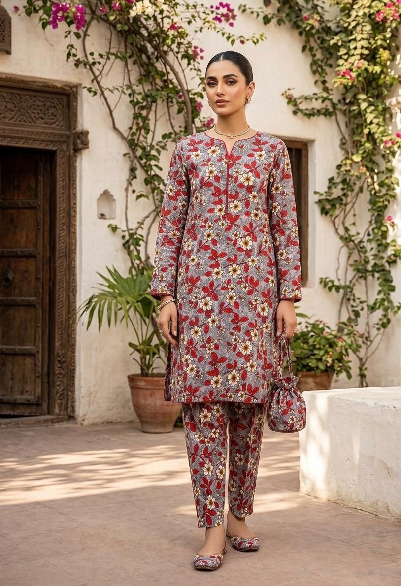 2 Pcs Ladies Suit  Des  113