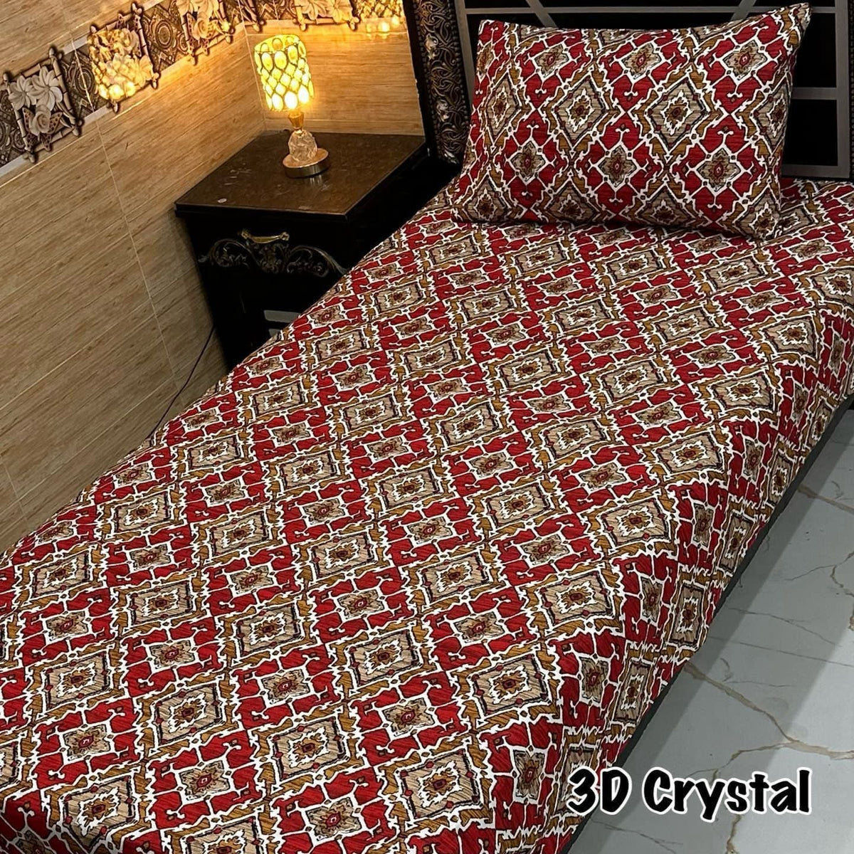 4 Pieces Crystal Cotton Single Pair Bedsheet  SB 525
