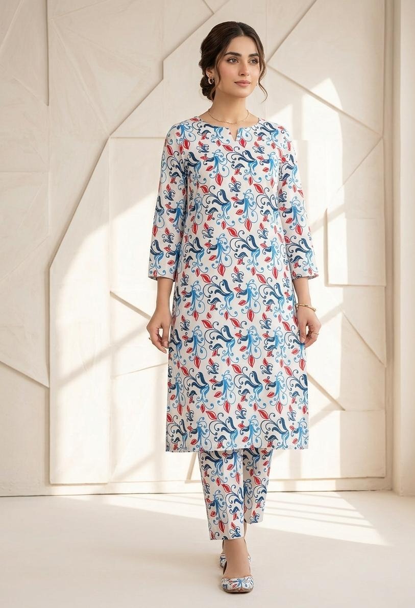 2 Pcs Ladies Suit  Des  129