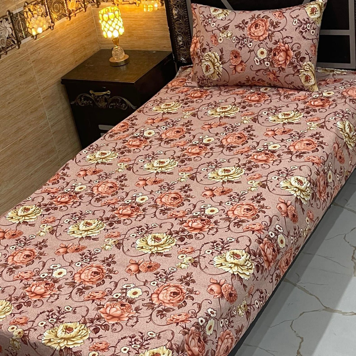 4 Pieces Crystal Cotton Single Pair Bedsheet  SB 553
