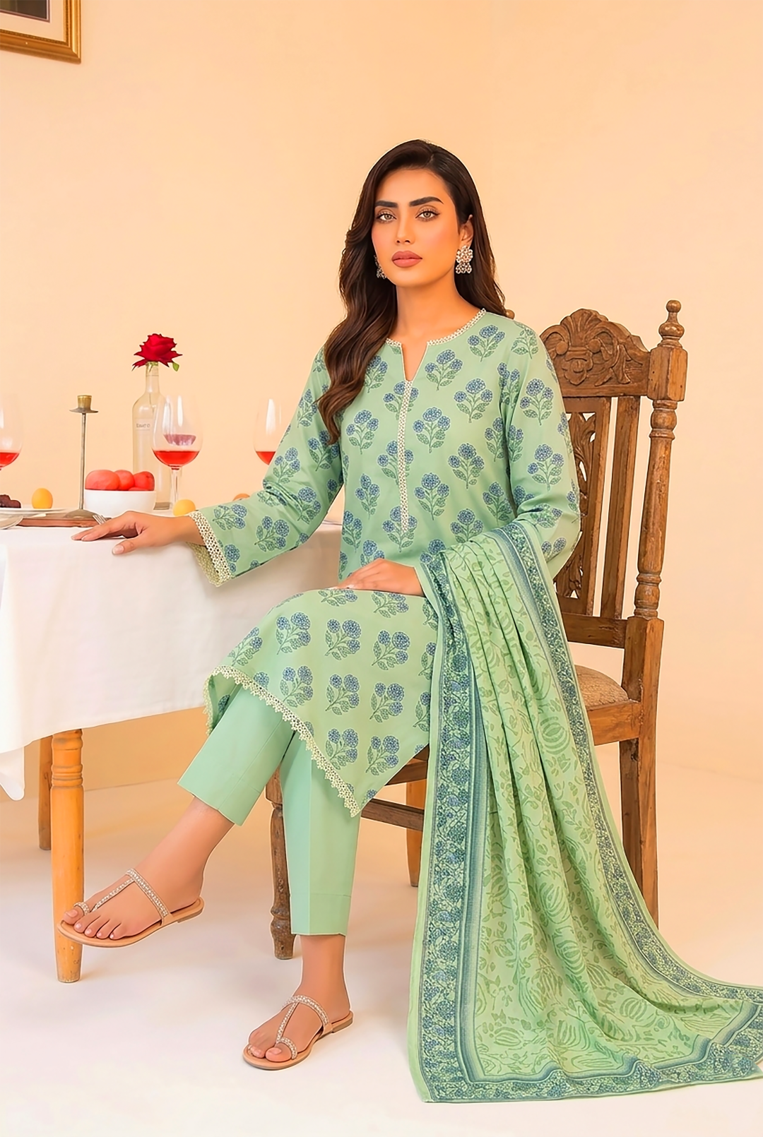 3 Pcs Lawn Unstitched Suit 567