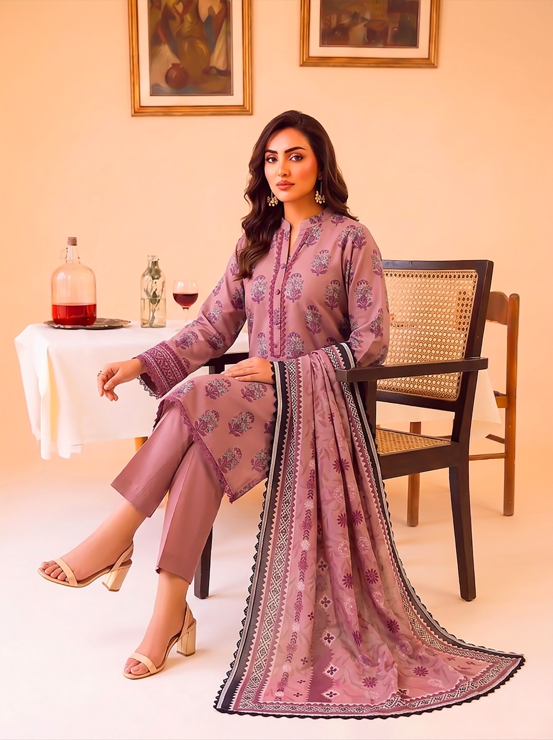 3 Pcs Lawn Unstitched Suit 568
