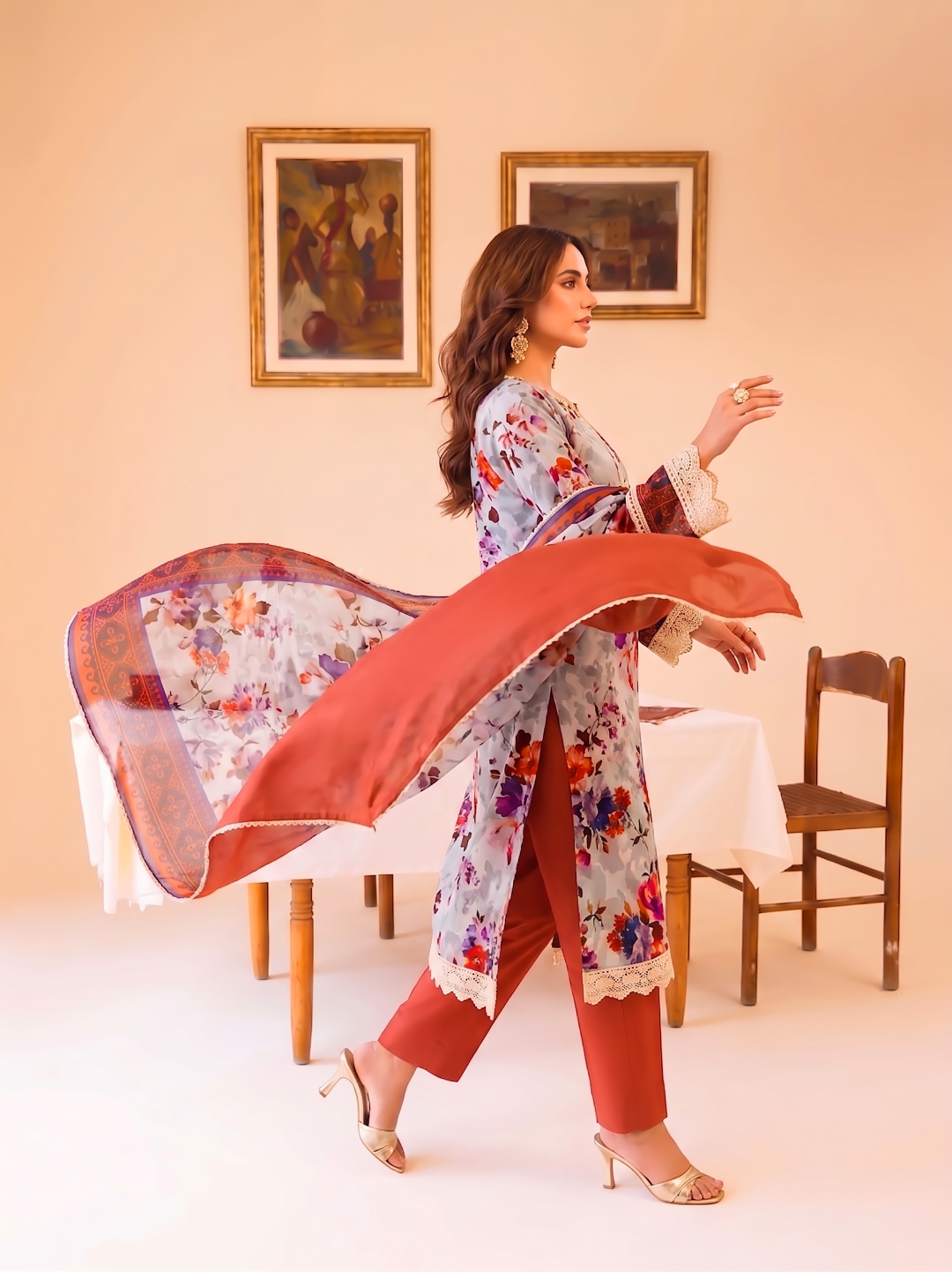 3 Pcs Lawn Unstitched Suit 573