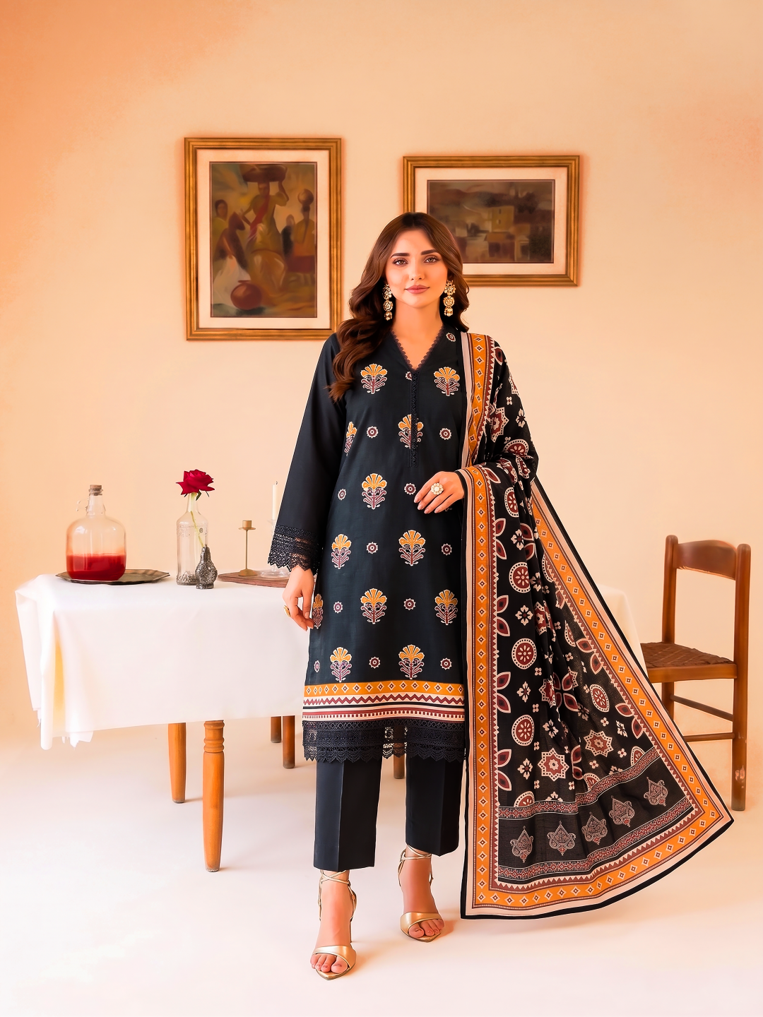 3 Pcs Lawn Unstitched Suit 577
