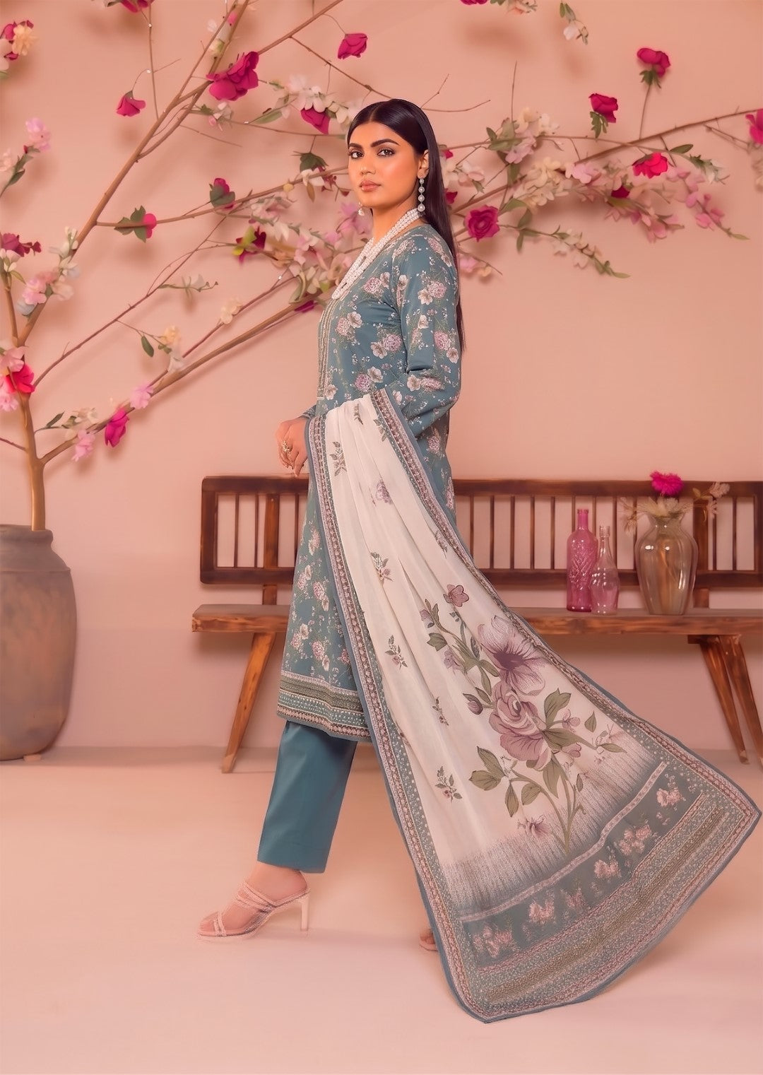 3 Pcs Lawn Unstitched Suit 581