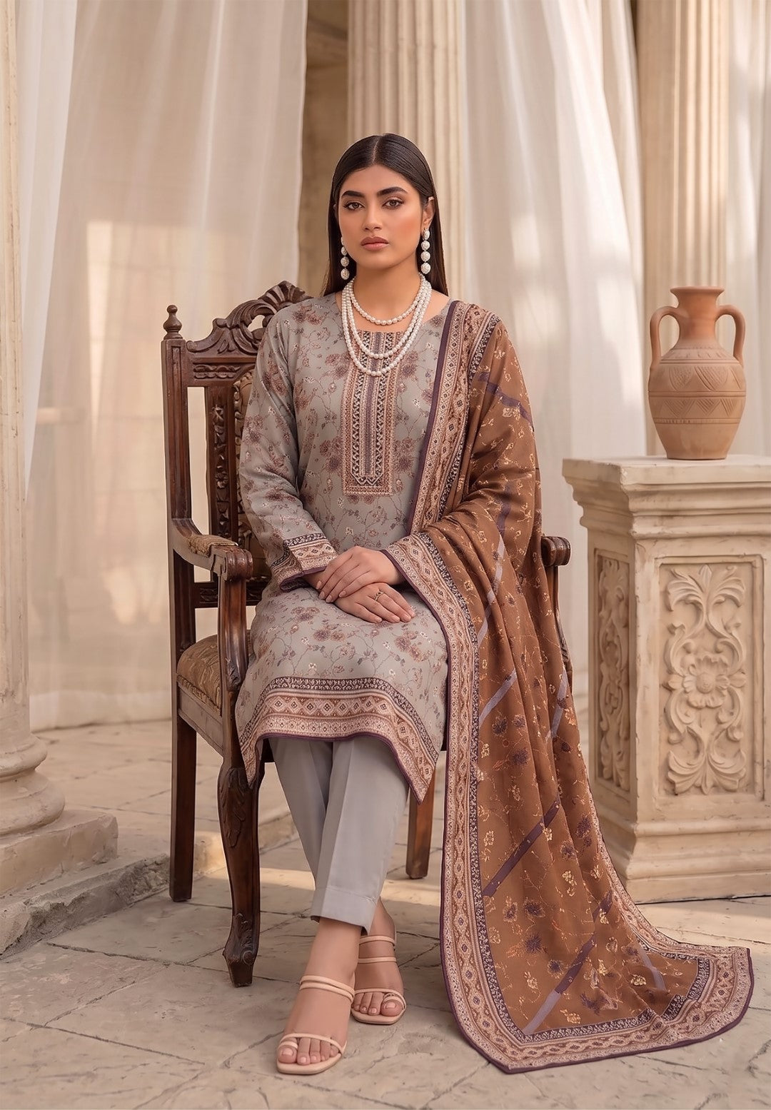 3 Pcs Lawn Unstitched Suit 595